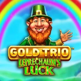 Gold Trio Leprechaun's Luck slot logo by Playtech at Majestic Slots Casino